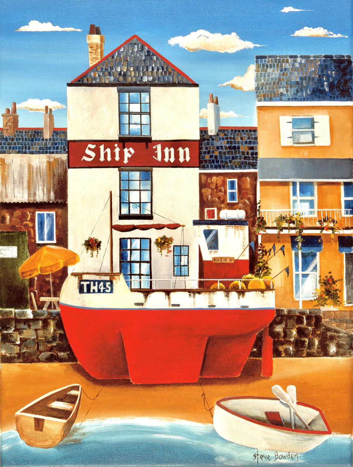 Greetings cards pack of 4 x 1 image (Ship Inn)